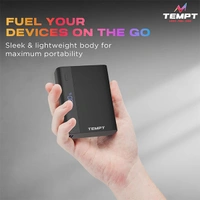 Tempt Fuel 10000mAh Powerbank - Black, White