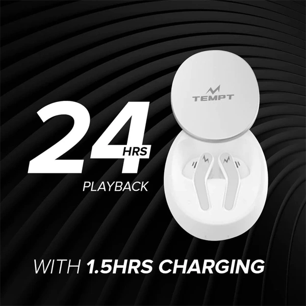 Tempt Glider True Wireless Earbuds - White