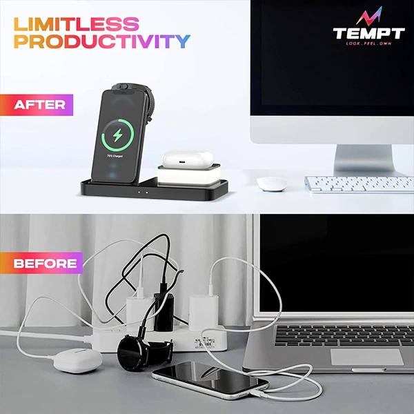 Tempt Lumina Wireless Charger - Army Blue, Army Green
