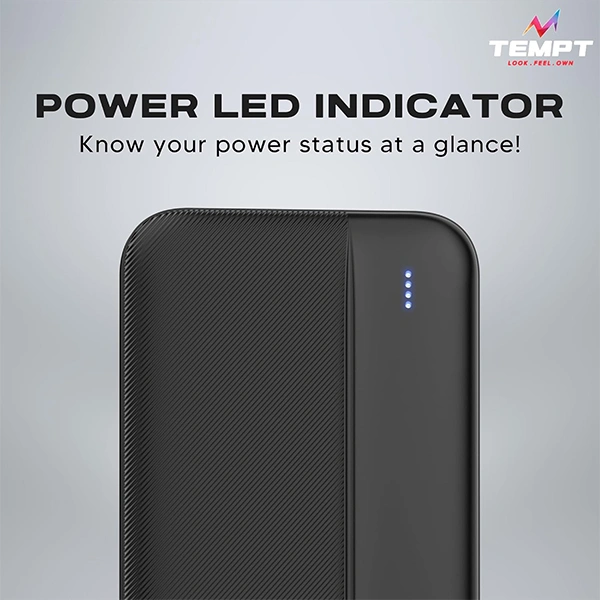 Tempt Storm 10000mAh Powerbank - Black, White