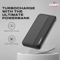 Tempt Storm 10000mAh Powerbank - Black, White
