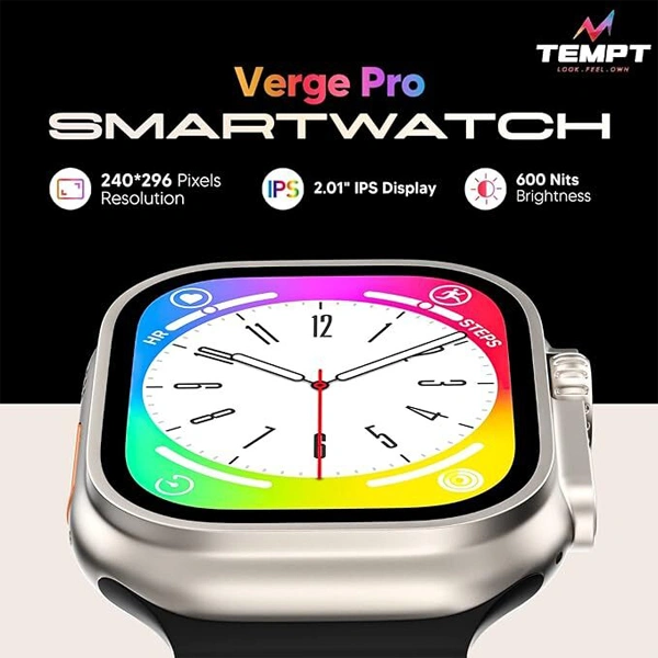 Tempt Verge Pro Smartwatch - Grey - Grey