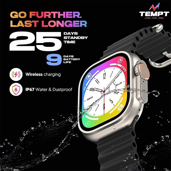 Tempt Verge Pro Smartwatch - Grey - Grey