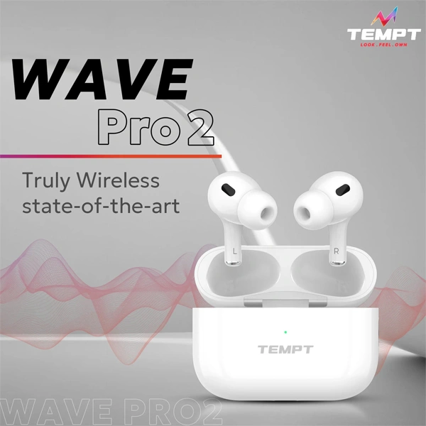 Tempt Wave Pro2 True Wireless Earbuds - White