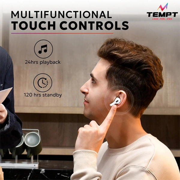 Tempt Wave Pro2 True Wireless Earbuds - White