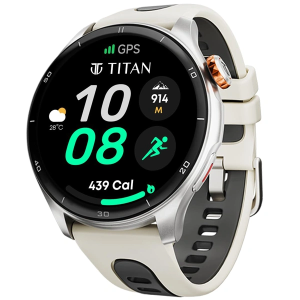 Titan Celestor Smartwatch With 1.43” AMOLED Display - Beige - Beige
