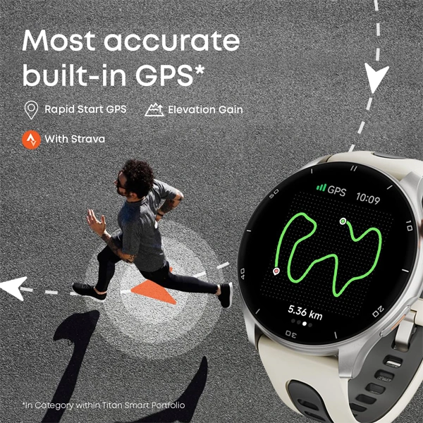 Titan Celestor Smartwatch With 1.43” AMOLED Display - Blue - Blue