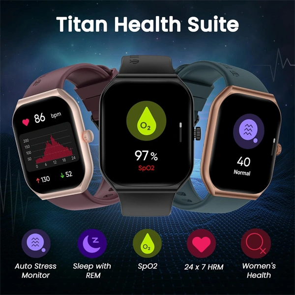 Titan Smart 3 Premium Smart Watch With 1.96" Super AMOLED Display - Teal - Teal