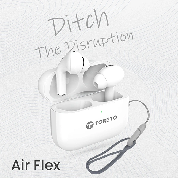 Toreto Air Flex ANC Wireless Earbuds with Wireless Charging
