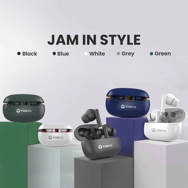 Toreto Air Tune Wireless Earbuds - White - White