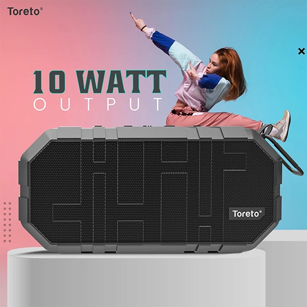 Toreto TOR-325 Boom+ 10W Portable Bluetooth Speaker - Grey - Grey