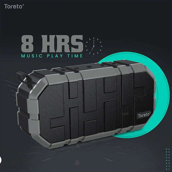 Toreto TOR-325 Boom+ 10W Portable Bluetooth Speaker - Grey - Grey