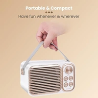 Toreto TOR-376 Retro Wireless Bluetooth Speaker 14W with Dual Wireless Karaoke Mic - Rose Gold
