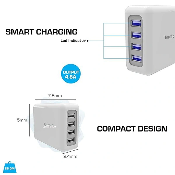 Toreto Unicharge 4.8A Desktop Charger