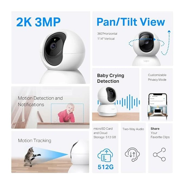TP-Link C210 360° 3MP Full HD Camera