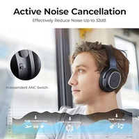 Tribit QuietPlus 72 Over Ear Wireless Headphones - Active Black