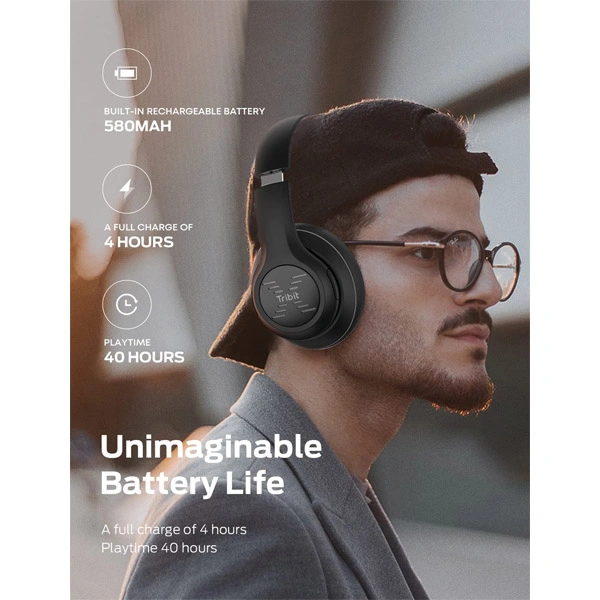 Tribit XFree Tune Over Ear Bluetooth Headphones