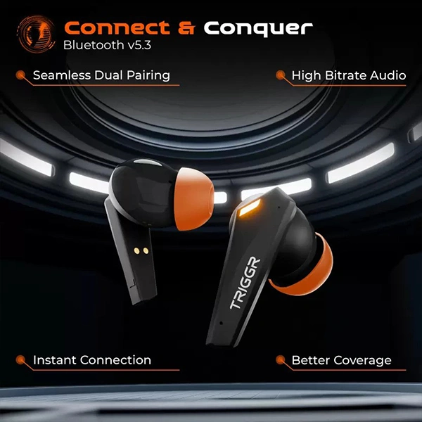TRIGGR Kraken X1 Plus Earbuds with Dual Pairing - Black Inferno - Black Inferno