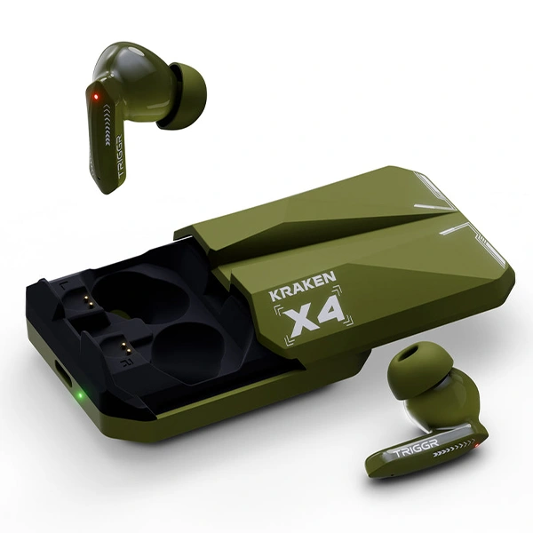 TRIGGR Kraken X4 Earbuds with 13mm Drivers - Army Green - Army Green