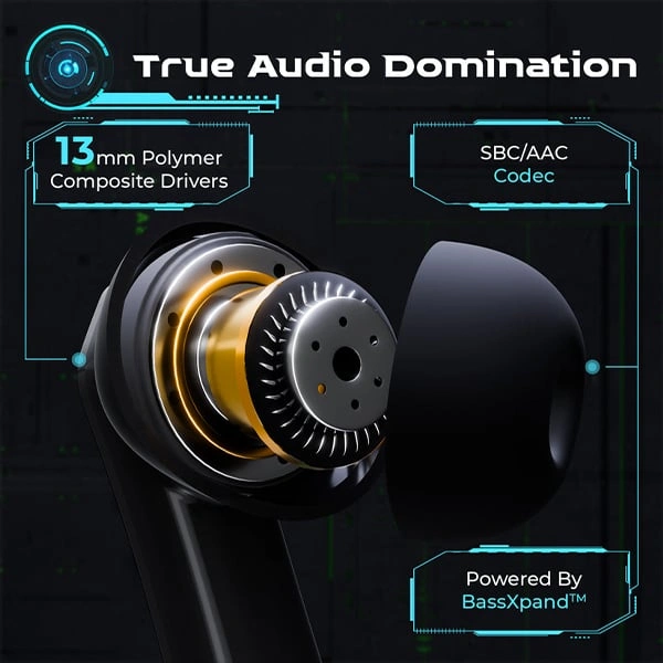 TRIGGR Kraken X4 Earbuds with 13mm Drivers - Azure Blue - Azure Blue