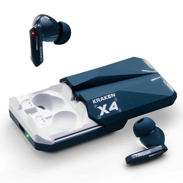 TRIGGR Kraken X4 Earbuds with 13mm Drivers - Azure Blue - Azure Blue