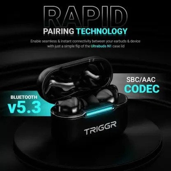 TRIGGR Ultrabuds N1 True Wireless Earbuds - Black - Black