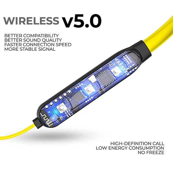 Ubon BT-5200 Bluetooth Headset with Mic (Black & Yellow, In the Ear) - Yellow, New