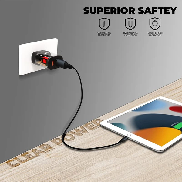 Ubon CH-507 Power 20W Charger Transparent Adapter - Grey