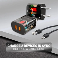 Ubon CH-507 Power 20W Charger Transparent Adapter - Grey