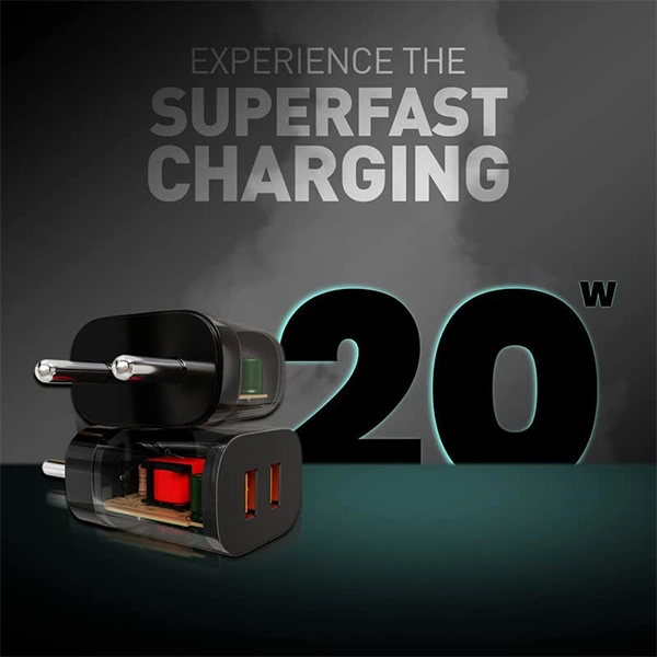 Ubon CH-507 Power 20W Charger Transparent Adapter - Grey