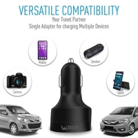 Ubon UBON CH-85 Boostcharge Dual USB Car Charger 2.4A 2 Fast Charging Port Charge Adapter with Micro USB Data Cable for Mobile Phone, Tablet & GPS (Black) - Black, New