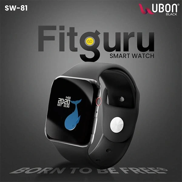 Ubon UBON Fitguru 6.0 SW-81 Smart Watch - Black - Black