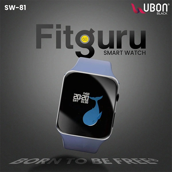 Ubon UBON Fitguru 6.0 SW-81 Smart Watch - Black - Black