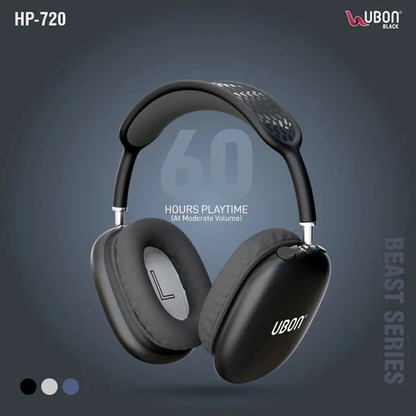Ubon HP-720 Beast Series Designer Headphones - White - White