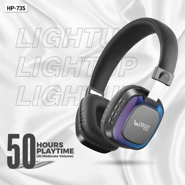 Ubon HP-735 Light UP Series Headphones - Blue - Blue