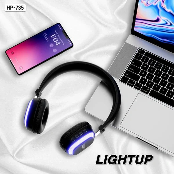 Ubon HP-735 Light UP Series Headphones - Blue - Blue