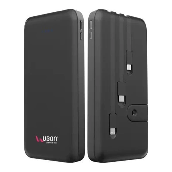 Ubon PB-X34 20000 mAh Power Bank with Inbuilt Four Cables
