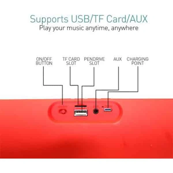Ubon SP-6680 Built-in Speaker Phone Function/TF-card Player 5 W Bluetooth Speaker - Blue - Blue
