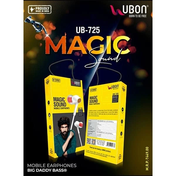 Ubon UB-725 Magic Sound Wired Earphones - New