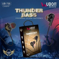 Ubon UBON UB-735 3.5mm Dual Driver in-Ear Wired Earphone with Mic - White - White