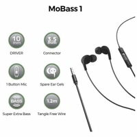 UltraProlink Ultraprolink MoBass UM1037 Hands free earphone with mic Wired Headset - Black - Black