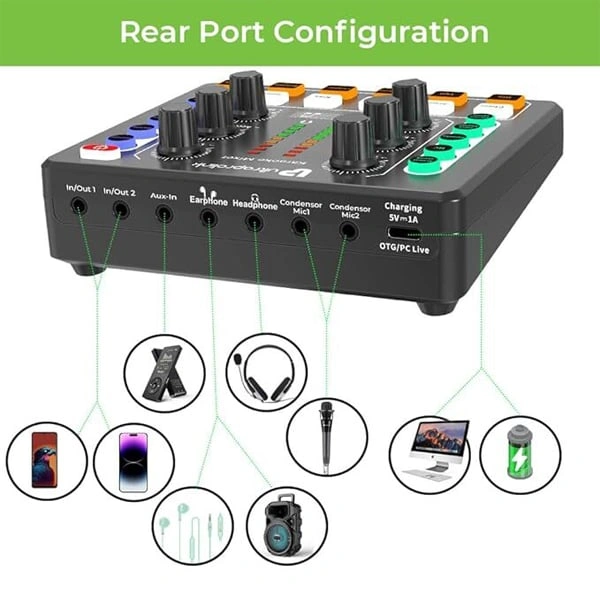 UltraProlink UM1002PRO Sing Along Karaoke Bluetooth Mixer with Karaoke Microphone - Black