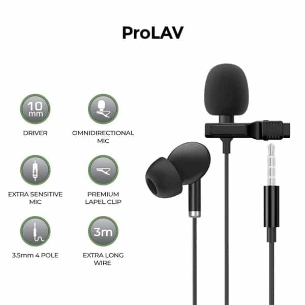 UltraProlink UltraProLink Um1035 Prolav Lavalier Condenser Microphone With Earphone
