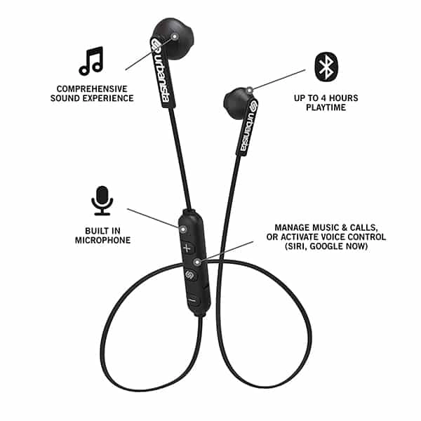Urbanista Berlin Bluetooth Earphones - Midnight Black - Midnight Black