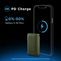 URBN 10000 mAh 20W Ultra Compact Nano Lithium_ion Power Bank - Black, Green, Purple