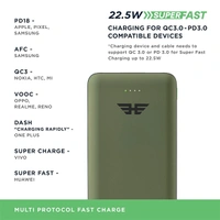URBN 20000 mAh Lithium Polymer 22.5W Super Fast Charging Ultra Compact Power Bank - Black, Green, Purple