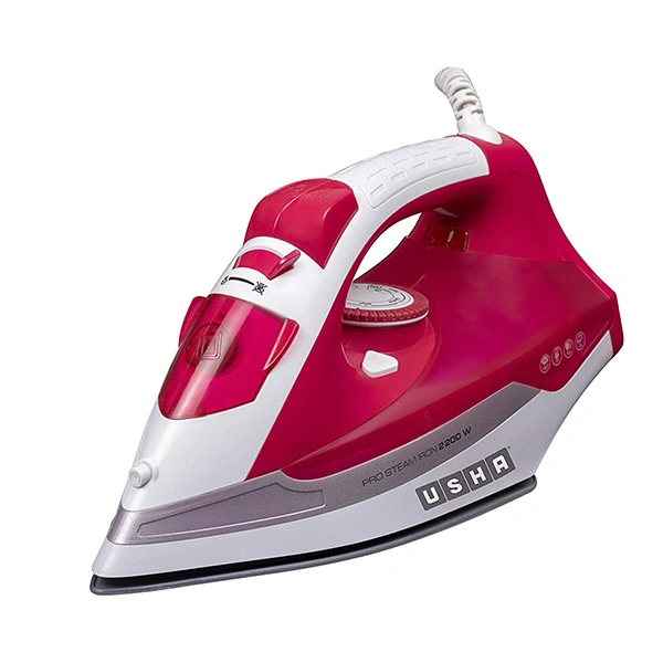 Usha Grand Jet Smart Steam Iron 2200W With Durable Ceramic Soleplate - Black Orange, Light Grey Blue