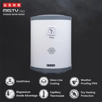 Usha Misty Pro 25 Litre 5 Star Storage Water Heater - Ivory Gold - Ivory Gold