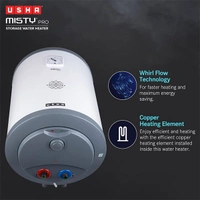 Usha Misty Pro 25 Litre 5 Star Storage Water Heater - Ivory Gold - Ivory Gold