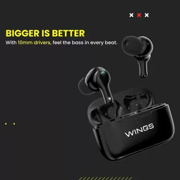 WINGS Bass Drops100 Earbuds with Active Noise Cancellation